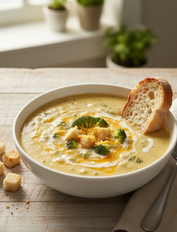 Feature image for yummy Keto & Low carb Broccoli Cheddar Soup Recipe