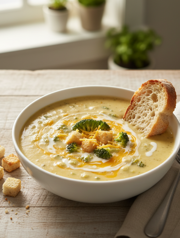 Feature image for yummy Keto & Low carb Broccoli Cheddar Soup Recipe
