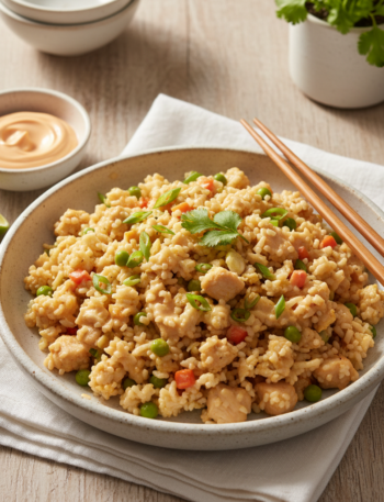 Feature image for yummy Keto & Low carb Cauliflower Fried Rice Recipe