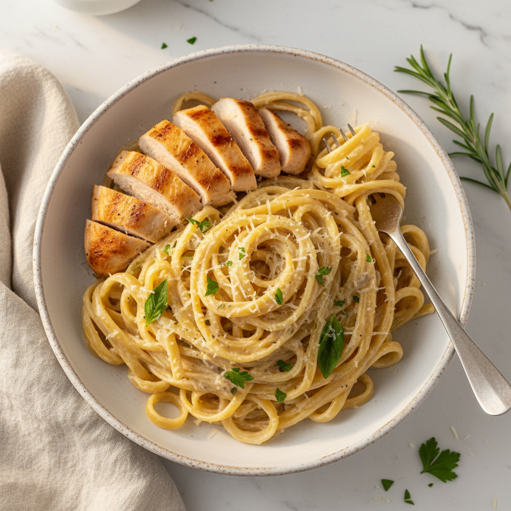 Feature image for yummy Keto & Low carb Chicken Alfredo Recipe