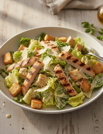 Feature image for yummy Keto & Low carb Chicken Caesar Salad Recipe