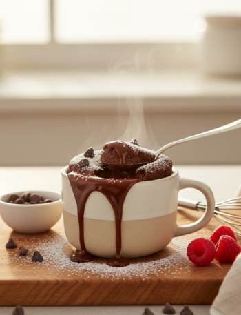 Feature image for yummy Keto & Low carb Chocolate Mug Cake Recipe