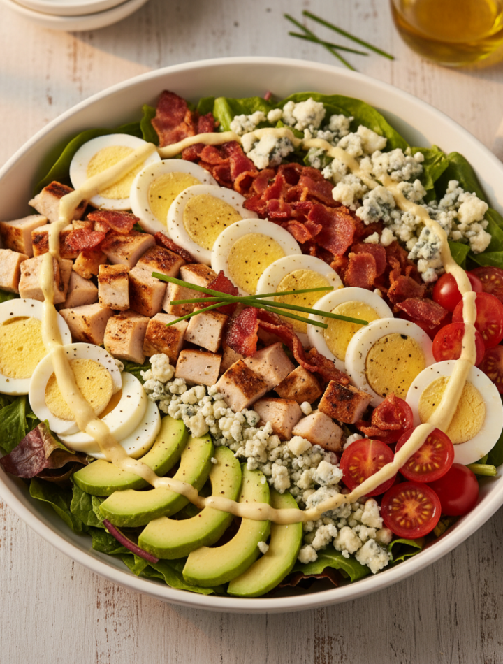 Feature image for yummy Keto & Low carb Cobb Salad Recipe