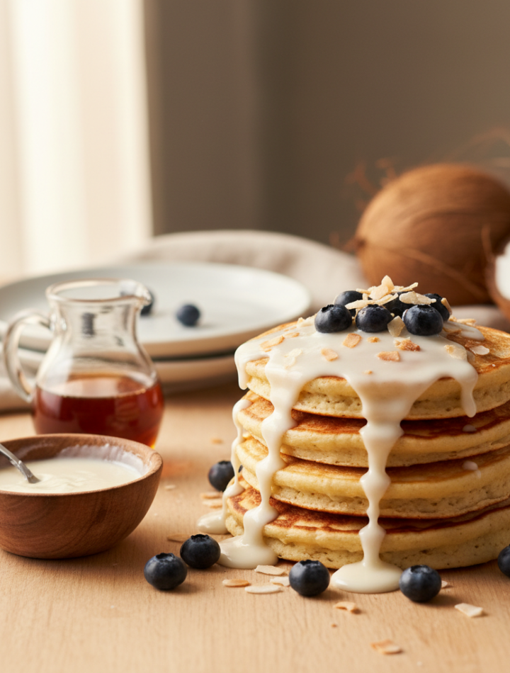 Feature image for yummy Keto & Low carb Coconut Flour Pancakes Recipe