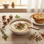 Feature image for yummy Keto & Low carb Creamy Mushroom Soup Recipe