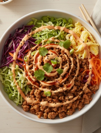 Feature image for yummy Keto & Low carb Egg Roll in a Bowl Recipe