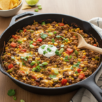 Feature image for yummy Keto & Low carb Ground Beef Skillet Recipe