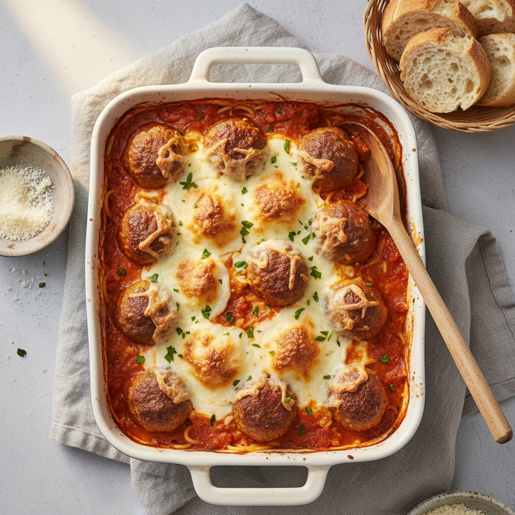 Keto Low Carb Meatball Casserole