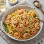 Feature image for yummy Keto & Low carb Shrimp Alfredo Recipe