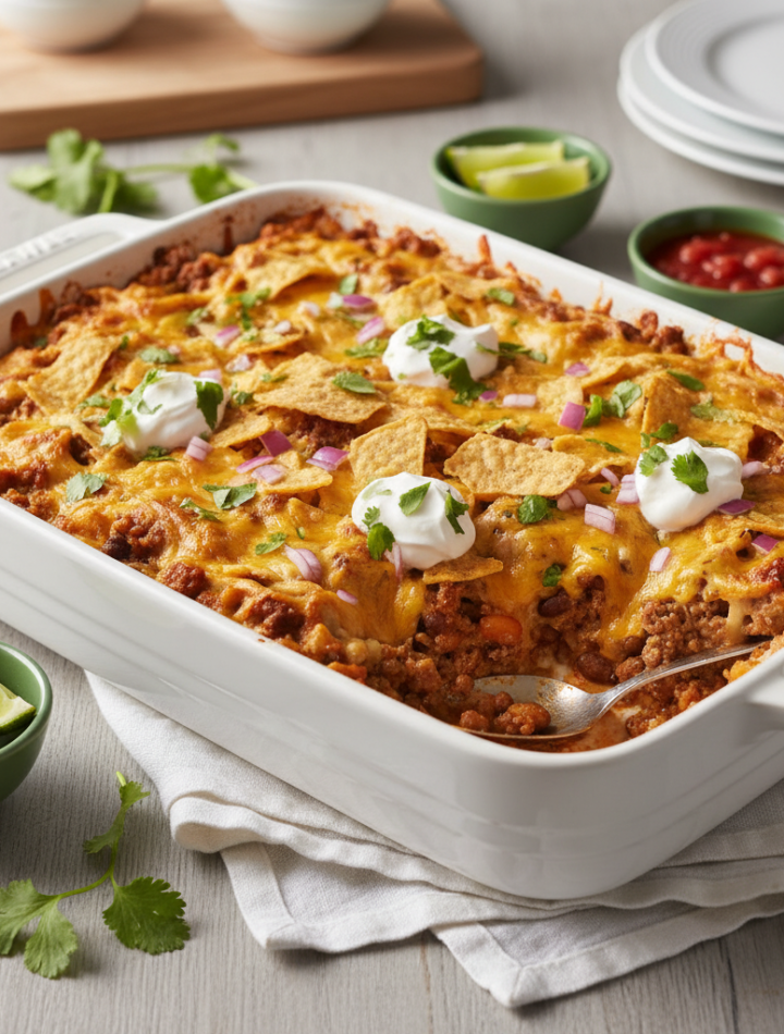 Feature image for yummy Keto & Low carb Taco Casserole Recipe