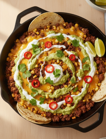 Feature image for yummy Keto & Low carb Taco Skillet Recipe