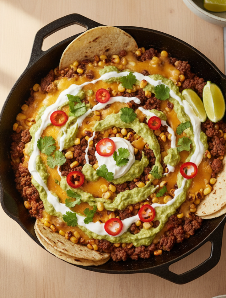 Feature image for yummy Keto & Low carb Taco Skillet Recipe