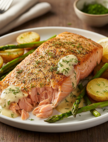 Feature image for yummy Weight Watchers Baked Salmon with Dill Recipe