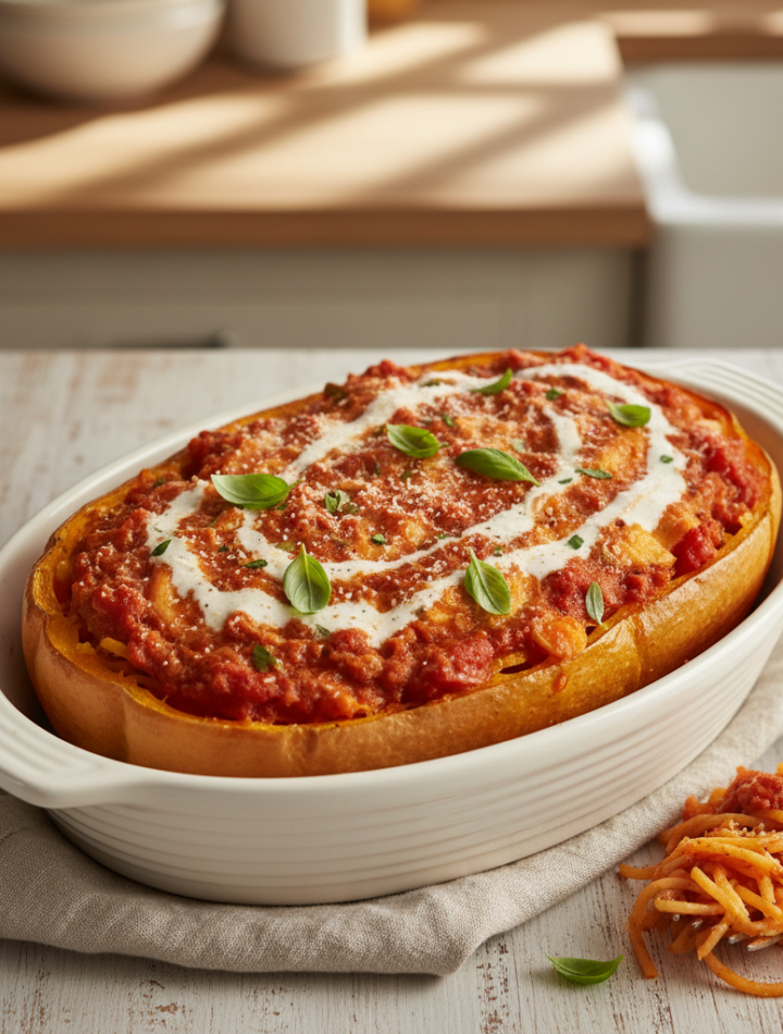 Feature image for yummy Weight Watchers Spaghetti Squash with Marinara Recipe