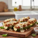 Feature image for yummy Weight Watchers Stuffed Zucchini Boats Recipe