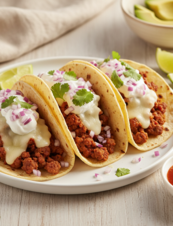 Feature image for yummy Keto & Low carb Beef Tacos Recipe
