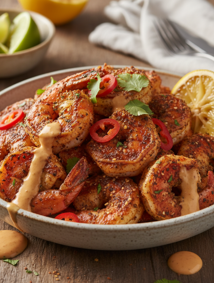 Feature image for yummy Keto & Low carb Blackened Shrimp Recipe