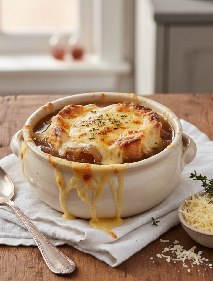 Feature image for yummy Keto & Low carb French Onion Soup Recipe