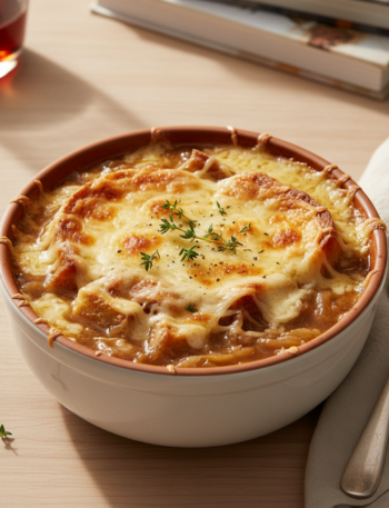 Feature image for yummy Keto & Low carb French Onion Soup Recipe
