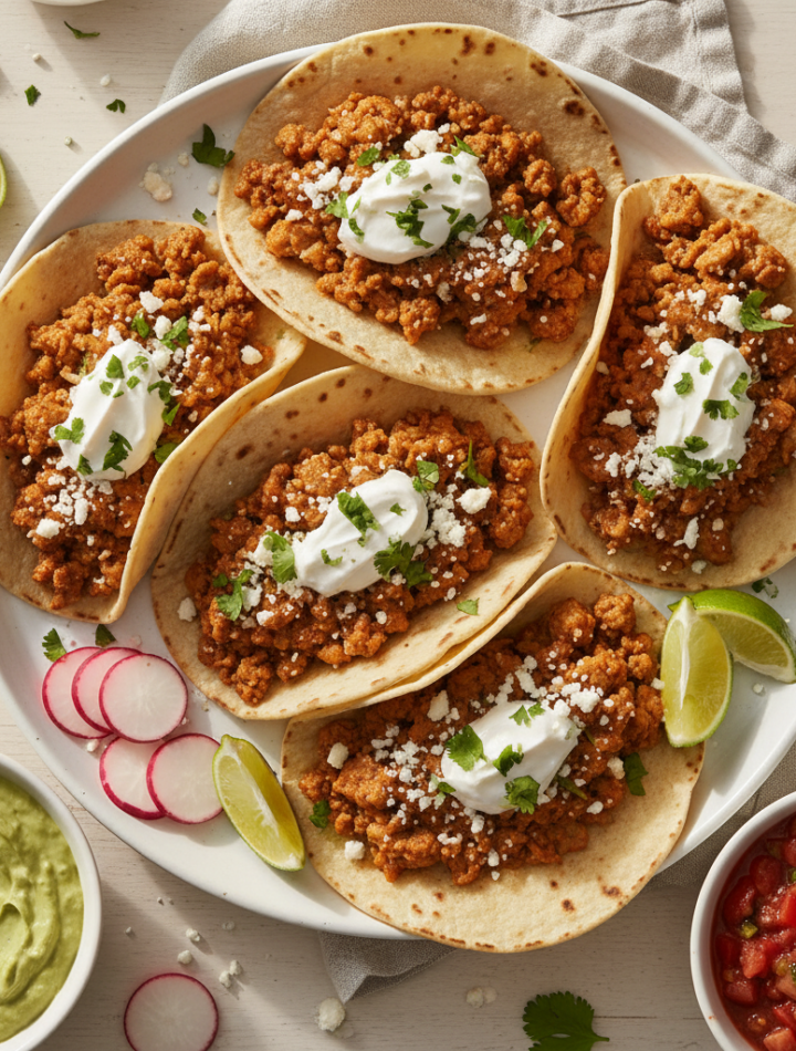 Feature image for yummy Keto & Low carb Ground Turkey Tacos Recipe