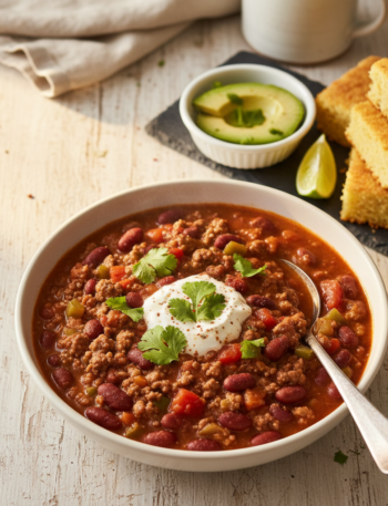 Feature image for yummy Keto & Low carb Lean Beef Chili Recipe