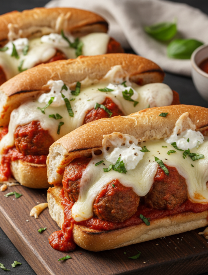 Feature image for yummy Keto & Low carb Meatball Subs Recipe