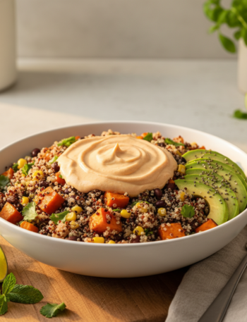 Feature image for yummy Keto & Low carb Quinoa Salad Recipe