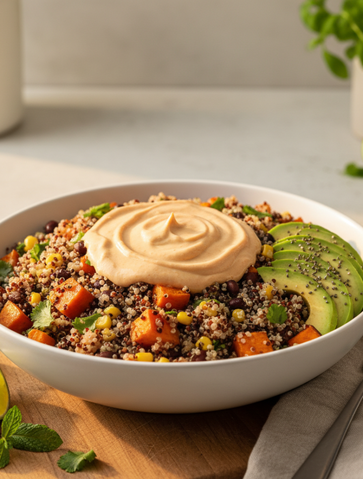 Feature image for yummy Keto & Low carb Quinoa Salad Recipe