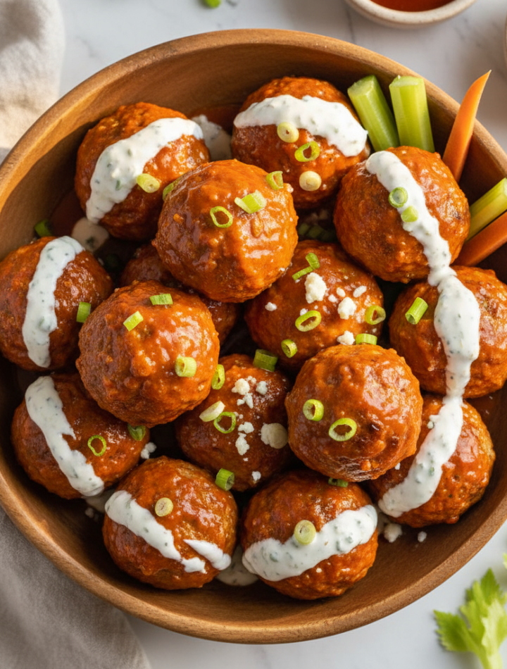 Feature image for yummy Weight Watchers Buffalo Chicken Meatballs Recipe