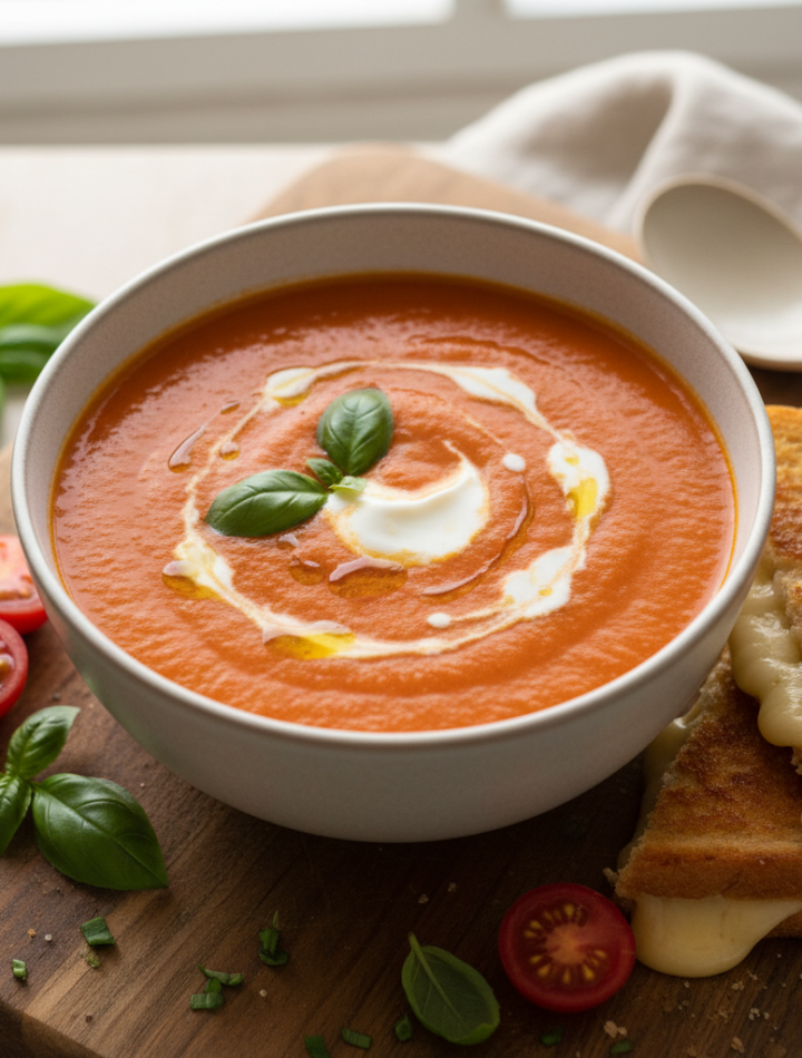Feature image for yummy Weight Watchers Creamy Tomato Basil Soup Recipe