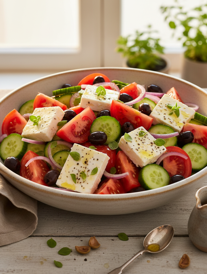 Feature image for yummy Keto & Low carb Greek Salad Recipe