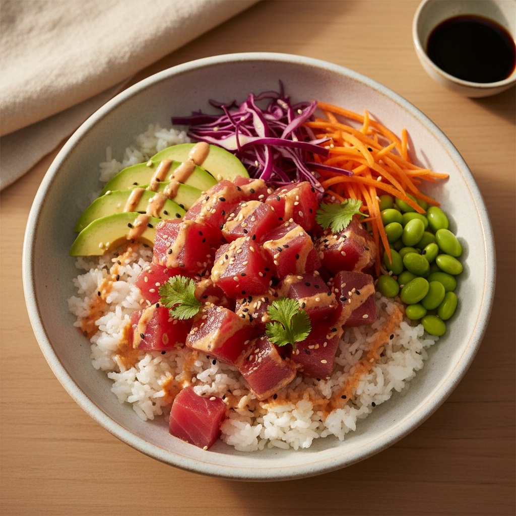 Keto & Low-carb Tuna Poke Bowl